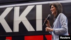 Republican presidential candidate and former U.S. Ambassador to the United Nations Nikki Haley speaks during a campaign visit in Newberry, South Carolina, Feb.10, 2024.