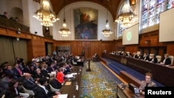 남아프리카공화국이 요청한 비상조처를 심리하고 있는 '국제사법재판소(ICJ)' 법정 (자료사진)