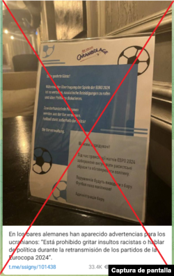 Captura de desinformación en Telegram.