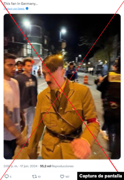 Captura de desinformación en X.