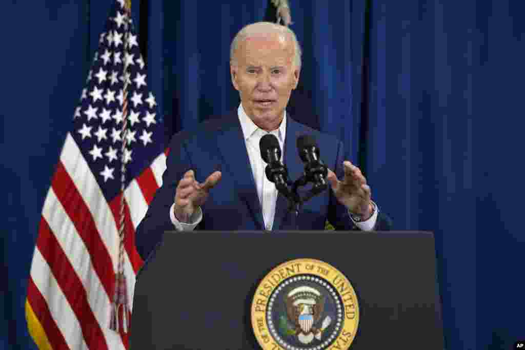 President Joe Biden speaks in Rehoboth Beach, Deleware, following the shooting at former President Donald Trump's Pennsylvania campaign rally.