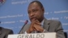 Geraldo João Martins numa conferência de imprensa dos ministros das Finanças africanos, durante reunião do FMI/BM em Washington, 11 Outubro 2014