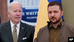 Rais Joe Biden (kushoto) na Rais Volodymyr Zelenskyy 