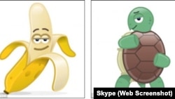 Two of the "LoveMojis" created by the messaging service Skype. Musician Paul McCartney created the music to go along with these animated characters.