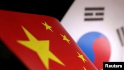 中國與南韓國旗 (路透社)