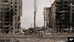 بخشی از ویرانی که در اثر تهاجم نظامی روسیه بر اوکراین وارد شده است