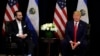 ARCHIVO - El presidente Donald Trump y el presidente Nayib Bukele de El Salvador en el hotel InterContinental Barclay New York, durante la Asamblea General de las Naciones Unidas, el miércoles 25 de septiembre de 2019, en Nueva York. 