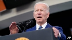 FILE - President Joe Biden speaks in the South Court Auditorium on the White House campus, March 4, 2022, in Washington.
