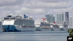 Arhiv - Kruzeri usidreni u Miamiju, na Floridi.