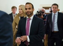 FILE - In this Oct. 25, 2018, file photo, George Papadopoulos, the former Trump campaign adviser who triggered the Russia investigation, arrives for his first appearance before congressional investigators, on Capitol Hill in Washington.