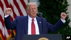 President Donald Trump speaks during a news conference in the Rose Garden of the White House, Tuesday, July 14, 2020, in Washington. (AP Photo/Evan Vucci)