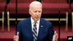 Democratic presidential candidate former Vice President Joe Biden speaks during services, Feb. 23, 2020, at the Royal Missionary Baptist Church in North Charleston, S.C. 