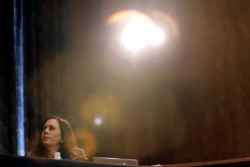 Sen. Kamala Harris, D-Calif., listens during a Senate Homeland Security and Governmental Affairs Committee hearing to examine Department of Homeland Security personnel deployments to recent protests on Aug. 6, 2020, in Washington.