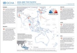 유엔 인도주의업무조정국 OCHA이 8일 공개한 ‘인도주의 상황 주간보고’에서 하이선의 북한 피해 상황을 전했다. 자료제공: OCHA