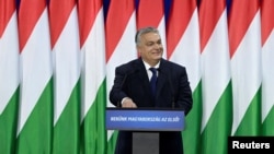 ARHIVA - Mađarski premijer Viktor Orban na govoru o Stanju nacije u Budimpešti 17. februara 2024. (Foto: Szilard Koszticsak/Pool via REUTERS)
