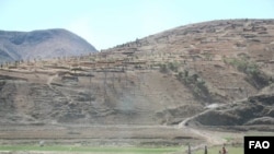 가뭄 피해를 입은 북한 황해도 은파군의 농장. 사진=FAO.