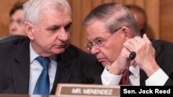 미국 민주당 잭 리드 상원의원(왼쪽)과 밥 메넨데즈 상원의원. 사진 제공: 잭 리드 상원의원실.
