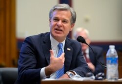 Federal Bureau of Investigation Director Christopher Wray testifies before a House Committee on Homeland Security hearing, on Capitol Hill in Washington, Sept. 17, 2020.