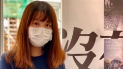 本土青年意志發言人張心怡表示，活動希望透過以物易物的方式，找到抗爭運動的共鳴。(美國之音 湯惠芸拍攝)