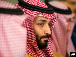 FILE - Saudi Crown Prince Mohammed bin Salman is pictured during a meeting at the Pentagon in Washington, March 22, 2018.
