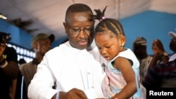 Julius Maada Bio, lors du scrutin présidentiel Freetown, Sierra Leone, le 31 mars 2018 