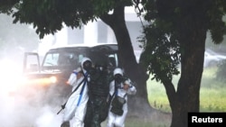 타이완 군인들이 화생방 훈련을 진행하고 있다. (자료 사진)