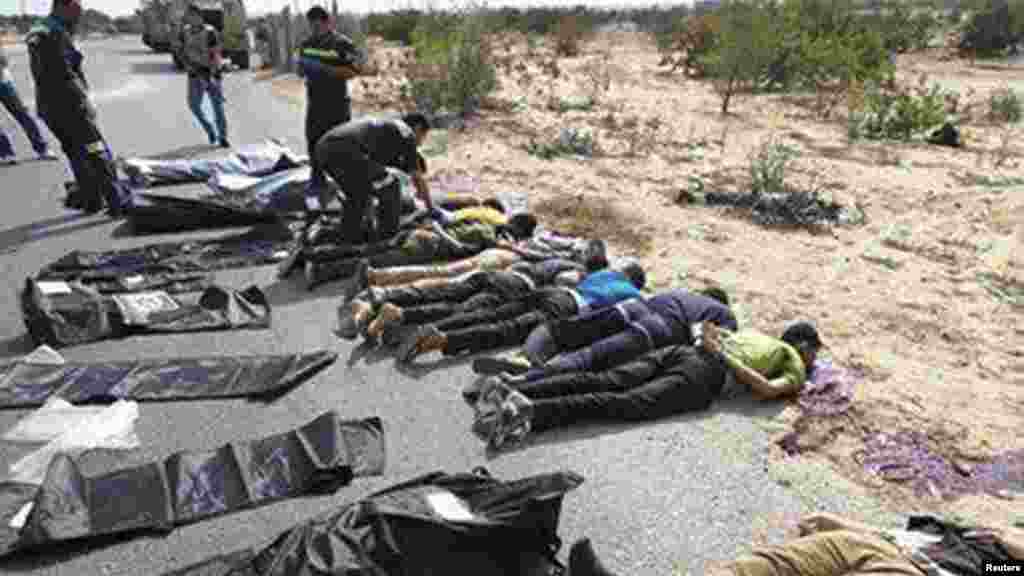 Son of the late Ammar Badie prays during his father's funeral in al-Hamed mosque in Cairo's Katameya district on Aug. 18, 2013. Badie, the son of Muslim Brotherhood's spiritual leader Mohammed Badie, was killed by Egyptian security forces Friday.