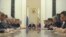 Russian President Vladimir Putin (C) chairs a meeting of the new Cabinet team in Moscow's Kremlin, May 21, 2012. 