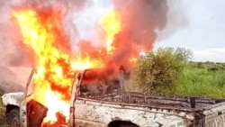 Wata motar mayakan Boko Haram da sojoji suka kona (Facebook/Sojojin Najeriya)