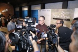 Wamenlu Mahendra Siregar dalam diskusi publik "Damai untuk Damai" pada Sabtu, 4 Januari 2020.