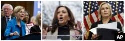 Senatorke Elizabet Voren, Kamala Haris i Kirsten Džilibrend (s leva)
