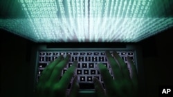 해킹을 묘사한 일러스트레이션.