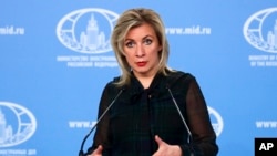 ARHIVA - Portparolka ruskog Ministarstva inostranih poslova Marija Zaharova( Foto: Russian Foreign Ministry Press Service via AP)