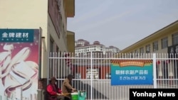 북중 국경무역 활성화를 위해 조성된 중국 단둥 호시무역구 내 북한농산물거리가 북핵개발에 대응한 국제사회 제재로 북한 상인 입주 없이 텅 비어있다. (자료사진)