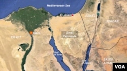 이집트 시나이반도 지도 (자료사진) 