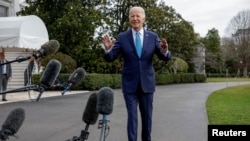 პრეზიდენტი ჯო ბაიდენი ფლორიდაში გამგზავრებამდე მედიის წარმომადგენლებს ესაუბრება. ვაშინგტონი, აშშ. 30 იანვარი, 2024 წ. 