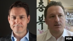 Pengusaha Kanada, Michael Kovrig (kiri) dan mantan diplomat Kanada, Michael Spavor. (Foto: dok).