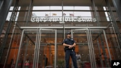 圖為紐約時報大樓 (美聯社2018年6月28日資料照)